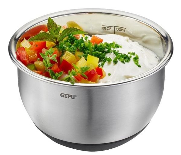 GEFU MUOVO, Bolle, Rund, 0,6 l, Sort, Rustfritt stål, Akasietre, Støpejern, Suppe
