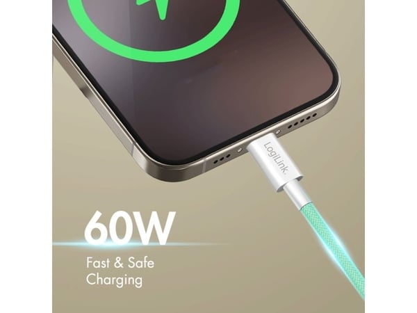 LogiLink CU0343, 0,5 m, USB C, USB C, USB 2.0, 0,48 Gbit/s, Grønn