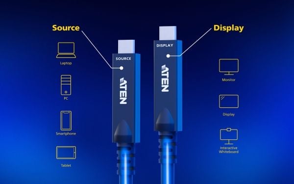 ATEN UE3415F, 15 m, USB C, USB C, 15 Gbit/sek., Sort
