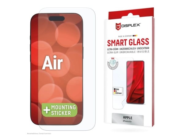 Displex 02171, Apple, iPhone Air, Støvresistent, Ripebestandig, Knusesikker, Sjokkresistent, Gjennomsiktig, 1 stykker