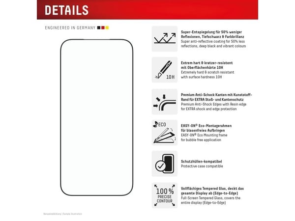 Displex 02160, Apple, iPhone 17 Pro Max, Støtbestandig, Støvresistent, Slagbestandig, Ripebestandig, Sjokkresistent, Gjennomsiktig, 1 stykker