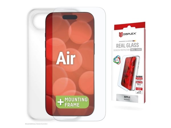 Displex 02168, Apple, iPhone Air, Støtbestandig, Støvresistent, Slagbestandig, Ripebestandig, Sjokkresistent, Gjennomsiktig, 1 stykker