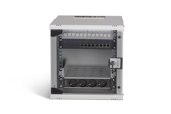 Digitus SOHO PRO Series - Skap - 315x300 mm (WxD) - veggmonterbar - RAL 7035, lysegrå - 6U - 10"