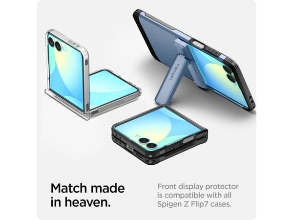 Spigen GLAS.tR EZ Fit HD, Samsung, Galaxy Z Flip 7, Transparent, 1 styck