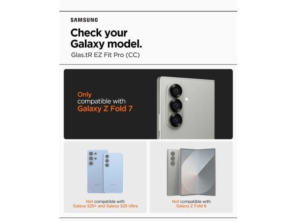 Spigen GLAS.tR EZ Fit Pro HD, Samsung, Galaxy Z Fold 7, Gjennomsiktig, 1 stykker