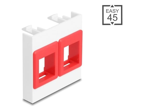 Delock - Easy 45 - modulär keystonehållare - 45 x 45 mm - 2 modules - röd, vit
