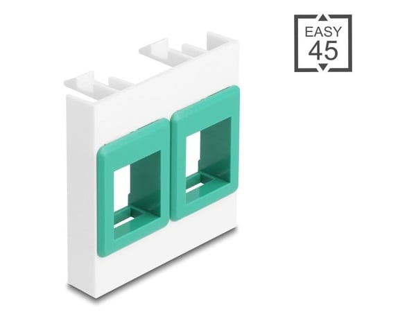 Delock - Easy 45 - modulär keystonehållare - 45 x 45 mm - 2 modules - grön, vit