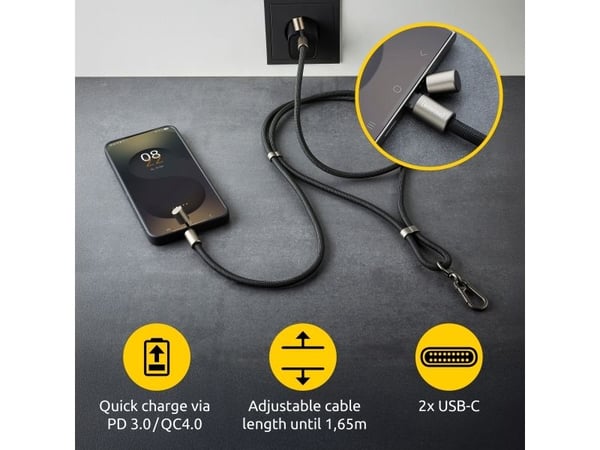 Intenso 7991000, 1,65 m, USB C, USB C, Lajittelu