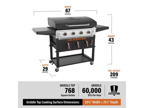 Blackstone 257-1868DK, 17584 W, Grill, Gass, 4 zone(s), 4958 cm², China