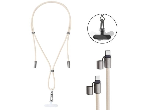 Intenso mobiltelefonkjede som lade- + datakabel USB-C opptil 1,65 m beige, 1,65 m, USB C, USB C, Beige