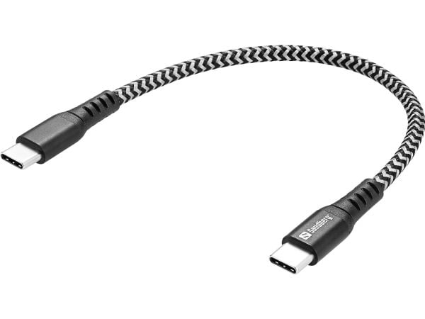 Sandberg Survivor - USB-kabel - 24 pin USB-C (hann) til 24 pin USB-C (hann) - 20 cm