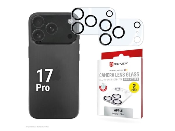 Displex 02172, Apple, iPhone 17 Pro, Støvresistent, Slagbestandig, Ripebestandig, Gjennomsiktig, 2 stykker