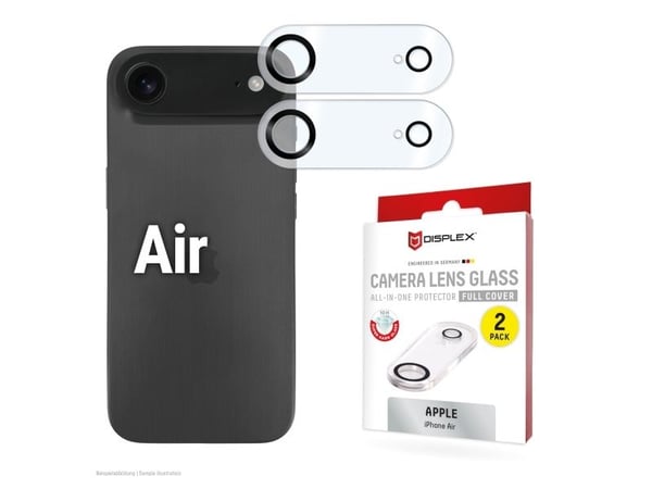 Displex 02174, Apple, iPhone Air, Støvresistent, Slagbestandig, Ripebestandig, Gjennomsiktig, 2 stykker