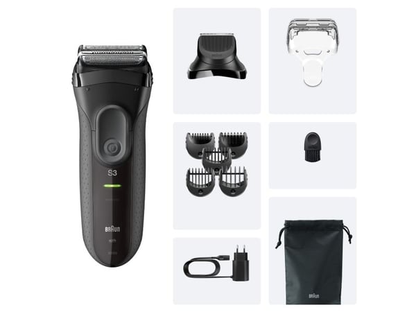 Braun 3000BT, Vaskbar, Batteri, Svart, Grå