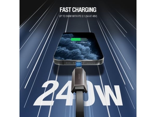 4smarts 548240, 0,14 m, USB C, USB C, USB4 Gen 3x2, 40 Gbit/s, Sort, Grafitt