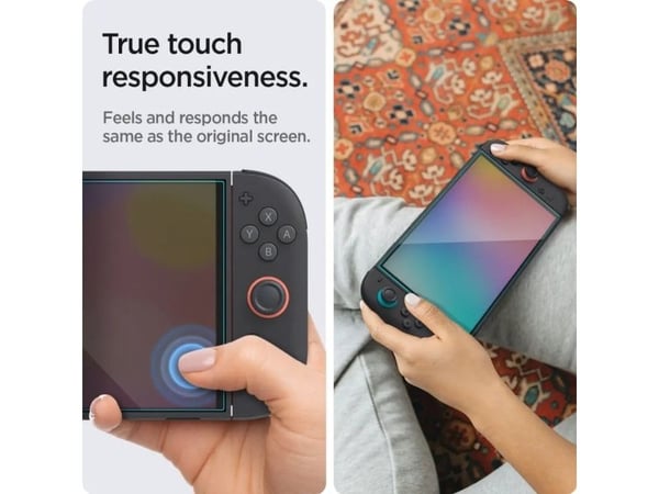 Spigen GLAS.tR EZ Fit, Skjermbeskytter, Nintendo Switch 2, Gjennomsiktig, Herdet glass, Blank skjermbeskytter, 9H