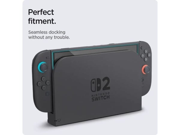 Spigen GLAS.tR EZ Fit, Skjermbeskytter, Nintendo Switch 2, Gjennomsiktig, Herdet glass, Blank skjermbeskytter, 9H