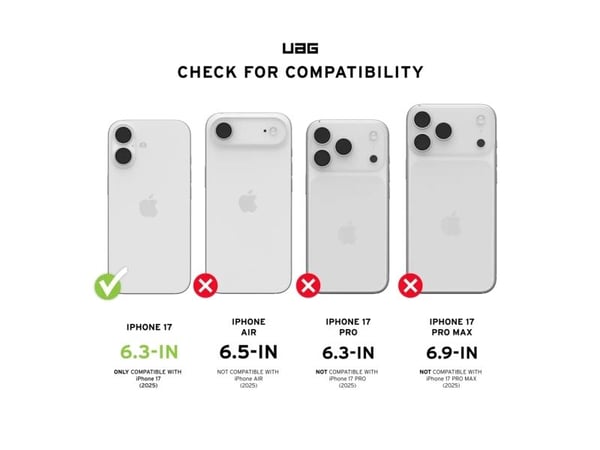 UAG - Pathfinder, iPhone 17, tuhkanpunainen, musta