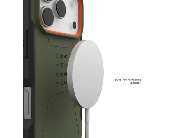 Urban Armor Gear 114545117297, Etui, Apple, iPhone 17 Pro, 16 cm (6.3"), Oliven, Oransje