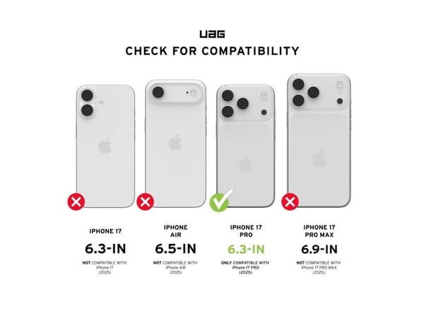 Urban Armor Gear Monarch Pro, Etui, Apple, iPhone 17 Pro, 16 cm (6.3"), Svart, Karbon