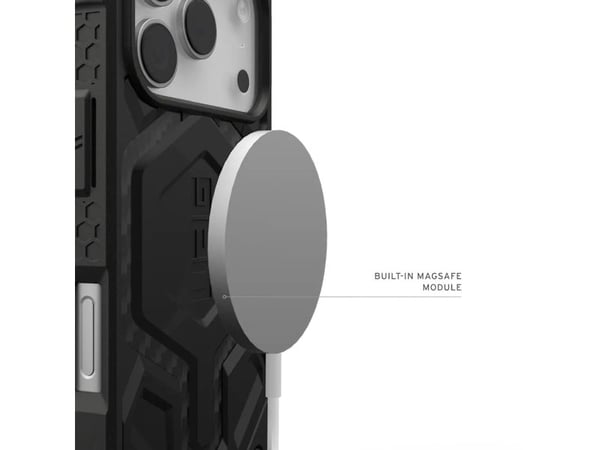 Urban Armor Gear Monarch Pro, Etui, Apple, iPhone 17 Pro, 16 cm (6.3"), Svart, Karbon