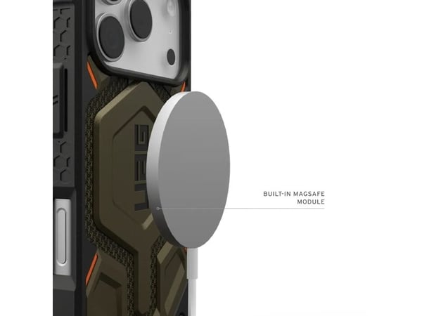 Urban Armor Gear Monarch Pro, Etui, Apple, iPhone 17 Pro, 16 cm (6.3"), Svart, Grønn