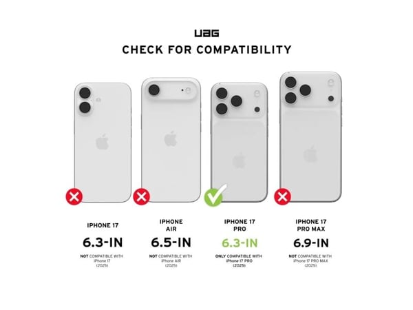 Urban Armor Gear Pathfinder, Etui, Apple, iPhone 17 Pro, 16 cm (6.3"), Gjennomsiktig, Gult