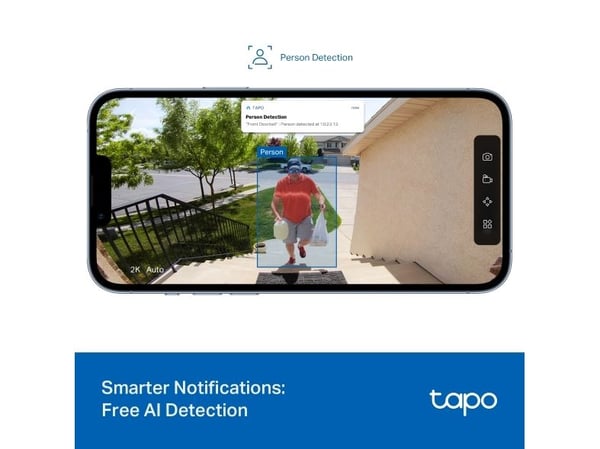 TP-Link Tapo D205, H.264, 3 MP, 2304 x 1296 piksler, 1296p, CMOS, 25,4 / 2,8 mm (1 / 2.8")