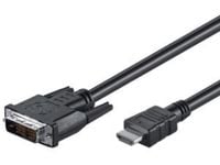M-CAB - Sovitinkaapeli - HDMI uros - DVI-D uros - 3 m - musta