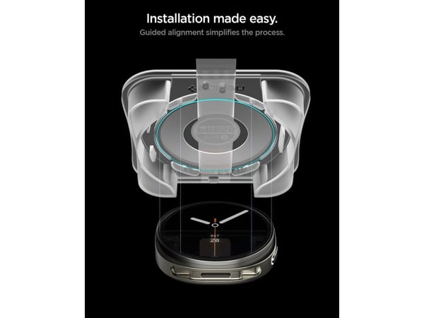 Spigen GLAS.tR EZ Fit, Näytönsuoja, Älykello, Läpinäkyvä, Samsung, Watch 8 (44mm), Karkaistu lasi