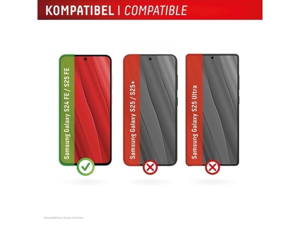 Displex 02197, Samsung, Galaxy S25 FE/S24 FE, Tørr påføring, Break resistant, Skittbestandig, Ripebestandig, Gjennomsiktig, 1 stykker