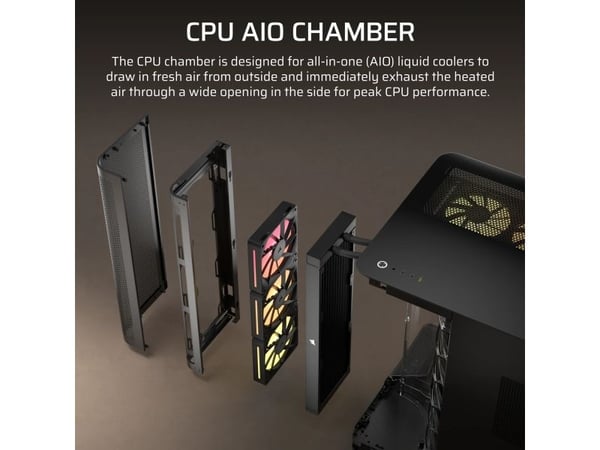 CORSAIR - - sivupaneeli ikkunalla (karkaistua lasia) - ei virtalähdettä (ATX) - USB/Audio