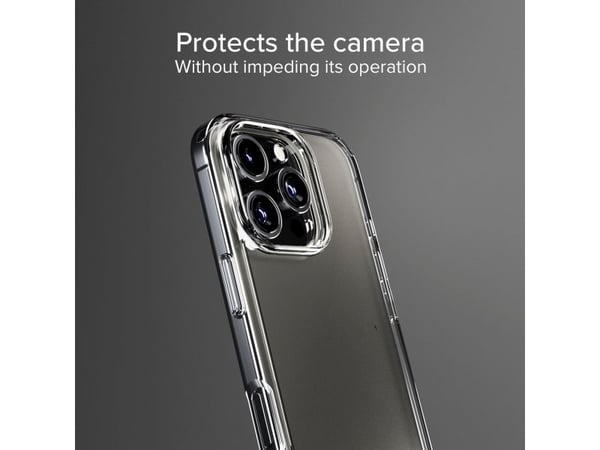 SBS-sett med D3O-teknologi for iPhone 16 Pro - etui + beskyttelsesglass for skjerm og kamera - gjennomsiktig
