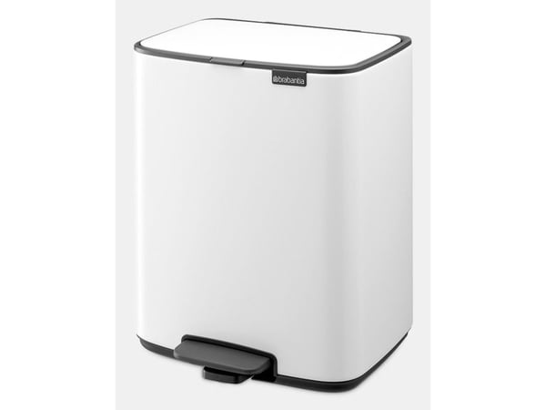 Brabantia Bo Pedal Bin, 12 l, Rektangulær, Stål, Hvit, Pedal, 292 mm