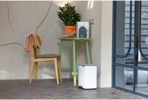 Brabantia Bo Pedal Bin, 12 l, Rektangulær, Stål, Hvit, Pedal, 292 mm