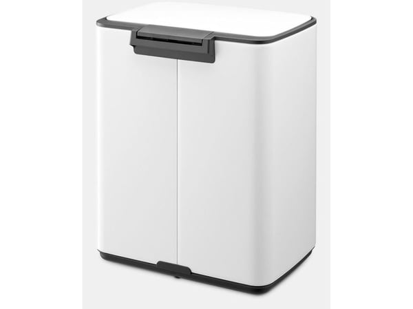 Brabantia Bo Pedal Bin, 12 l, Rektangulær, Stål, Hvit, Pedal, 292 mm