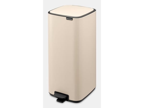 Brabantia Bo Pedal Bin, 30 l, Rektangulær, Stål, Beige, Pedal, Stål