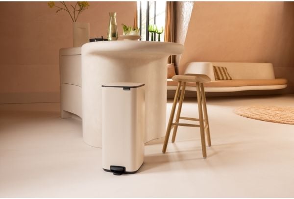 Brabantia Bo Pedal Bin, 30 l, Rektangulær, Stål, Beige, Pedal, Stål