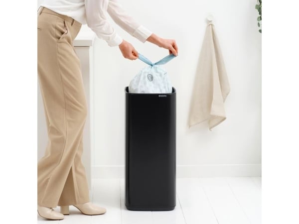 Brabantia Bo Touch Bin, 10 L, Suorakulmainen, Terästä, musta, Muovi, Poljin