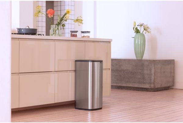 Brabantia Bo Touch Bin, 10 L, Suorakulmainen, Terästä, Terästä, Muovi, Poljin