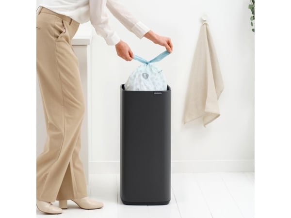 Brabantia Bo Touch Bin, 10 L, Suorakulmainen, Terästä, Harmaa, Muovi, Poljin