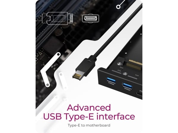 ICY BOX IB-HUB1419-i3 etupaneeli f. 3,5-korttipaikka USB Type-C/Type-A -keskittimellä ja kortinlukijalla (61169)