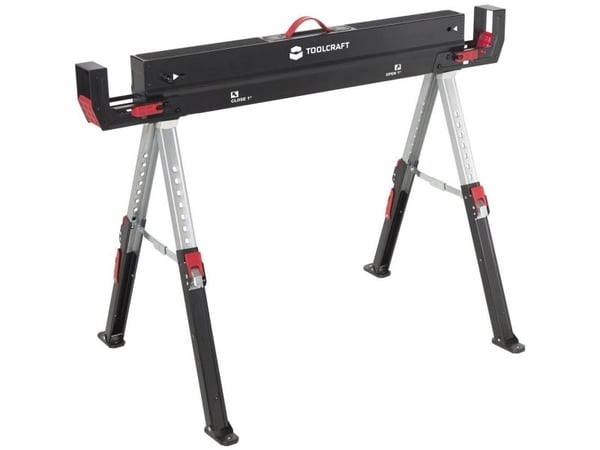 TOOLCRAFT TO-10311630 Teräksinen työpöytä kokoontaitettava , korkeussäädettävä 590 kg (S x K) 1157 mm x 687 mm 9,75 kg 1 kpl 1 kpl