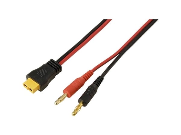 Banankontakt 4 mm til XT60-kabel, rød/svart 2 m (TC-13619304), sort/rød, 1 stk