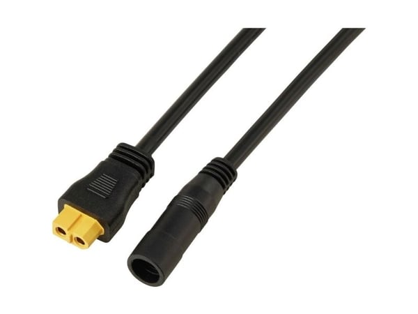 DC-kontakt 2,1/5,5 mm til XT60-kabel 0,5 m TC-13619292 sort TRU COMPONENTS (1 stk)