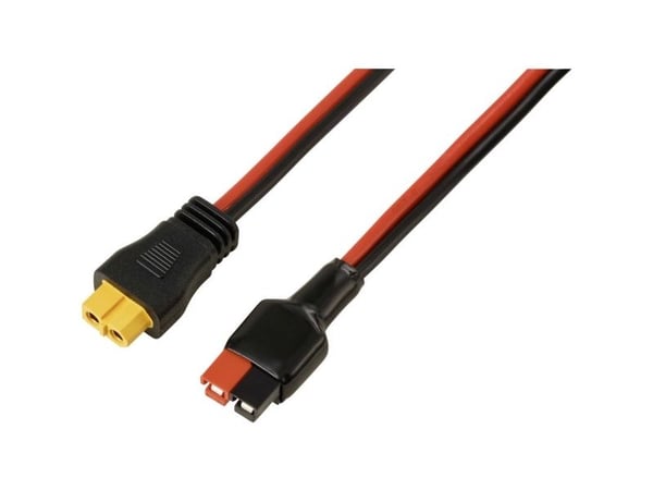 30 A batteritilkobling for XT60-kabel, 0,5 m, svart/rød TRU COMPONENTS, 1 stk