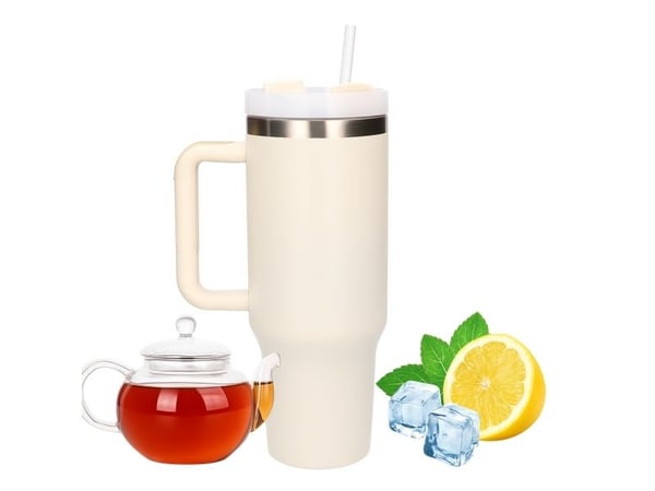 Black Forest | termosmugg med sugrör | termos med handtag 1200ml beige