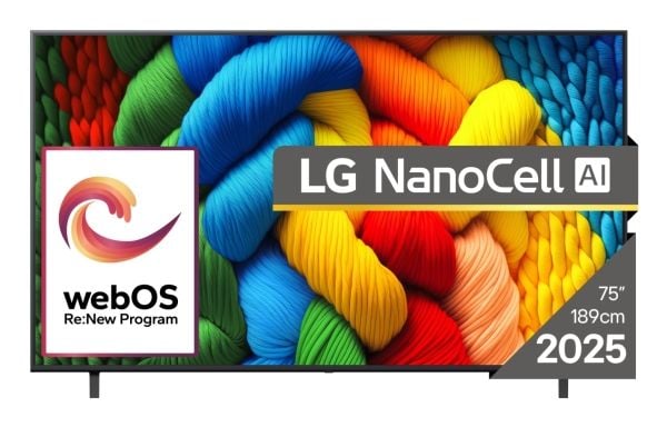 LG NanoCell AI NANO80 75NANO80A3B, 190,5 cm (75"), 3840 x 2160 piksler, LED, Smart TV, Wi-Fi, Svart