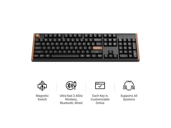 Keychron K10 HE Standard Edition Gateron Magnetic Nebula-tastatur med dobbeltskinne (K10H-J1)