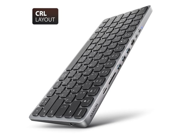 Axagon HMC-KB-CRL, Koblet med ledninger (ikke trådløs), USB 3.2 Gen 1 (3.1 Gen 1) Type-C, 100 W, 3,5 mm, USB Type-C, 1.4/2.3